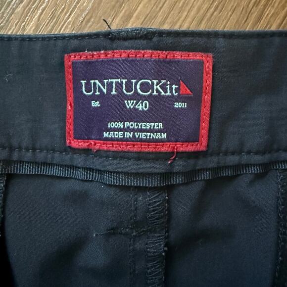 UNTUCKit Men's Chancellor Flat Front Shorts Golf Preppy Casual Black Sz 40 - Picture 5 of 8